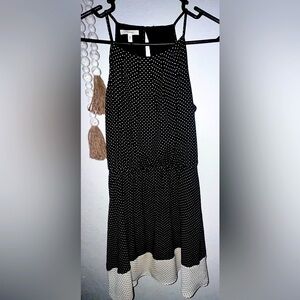 Maurice’s- Elegant Black and White Polka Dot Dress